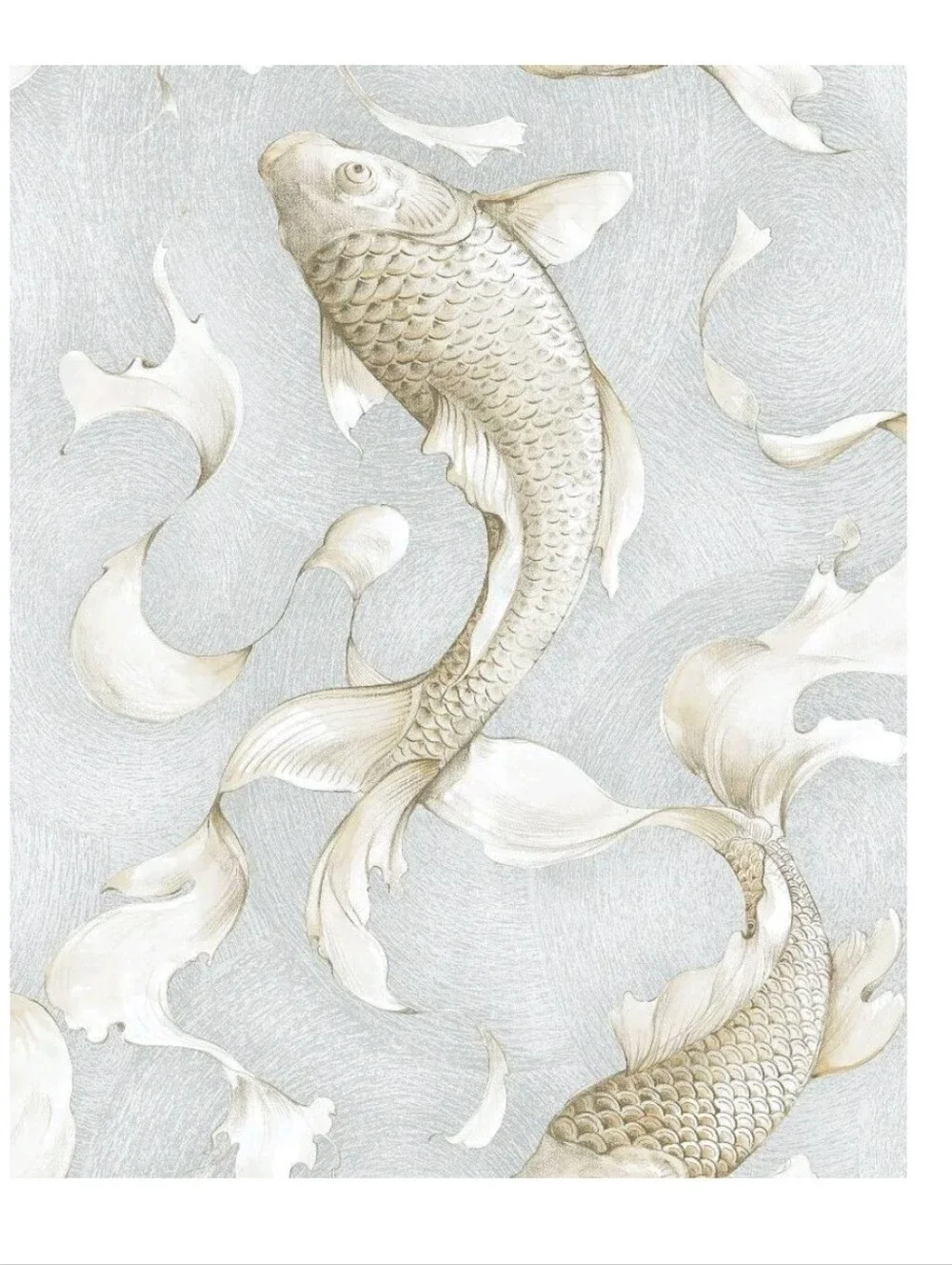 NextWall Champagne Koi Fish Peel and Stick Wallpaper